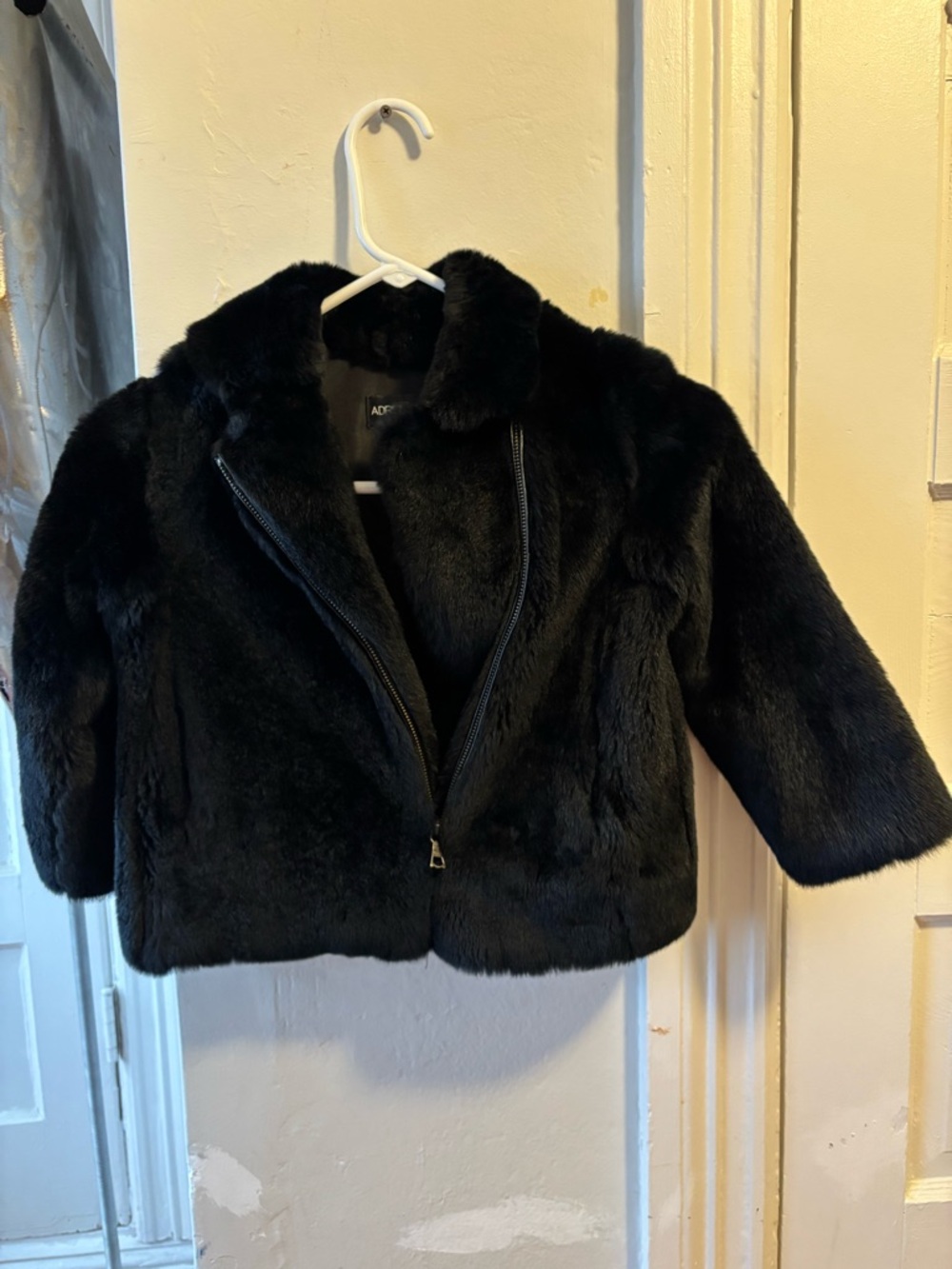 Adrienne Landau Black Rabbit Fur Coat for Kids - Picture 4 of 7